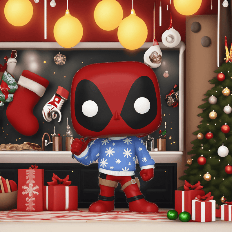 Unveiling the Festive Marvel Collectible: PoP! Holiday Deadpool in an Ugly Sweater - PPJoe Pop Protectors