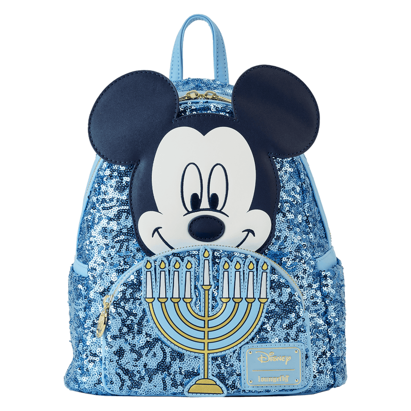 Marrying Disney Charm with Hanukkah Festivities: Loungefly's Mickey Menorah Mini Backpack - PPJoe Pop Protectors