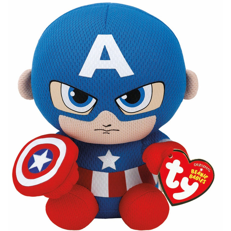 IN STOCK: TY Captain America Plush - Your Soft Marvel Hero Companion - PPJoe Pop Protectors